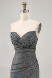 Robe De Cocktail Courte moulante noire scintillante avec paillettes