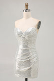 Robe De Cocktail Courte moulante noire scintillante avec paillettes