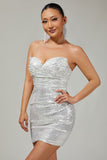 Robe De Cocktail Courte moulante noire scintillante avec paillettes