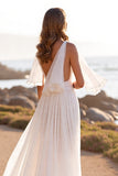 Robe de mariée blanche à col en V avec volants