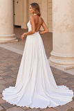 Robe de mariée licol blanc à une ligne