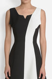 Noir et blanc Robe de cocktail ligne genou