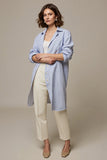 Rayures bleues à manches longues col femme chemise