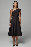 Robe de travail asymétrique Midi noire A Line