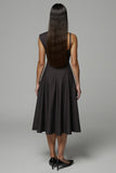 Robe de travail asymétrique Midi noire A Line
