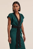 Robe de travail vert foncé à manches en V