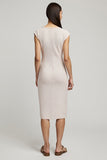 Fourreau Robe de Travail Midi Rose Clair avec Fente