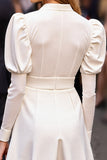 Robe courte de travail moulante à sequins blancs scintillants avec manches