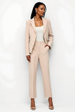Abricot Peak Lapel One Button 2 Piece Femmes Costumes
