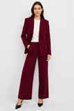 Slim Fit Un Bouton 2 Pièce Bourgogne Femmes Costumes