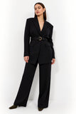 Noir 2 pièces Femmes Costumes avec Ceinture
