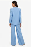 Blue Peak Lapel Single-Breasted 2 pièces Femmes Costumes