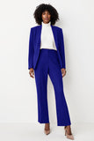 Bleu royal 2 pièces châle revers femmes costumes