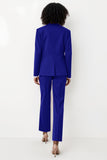 Bleu royal 2 pièces châle revers femmes costumes