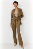 Marron 2 Pièces Peak Lapel Double Breasted Femmes Costumes