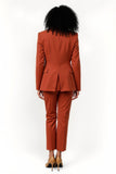 brique rouge cranté revers un bouton 2 pièces femmes costumes
