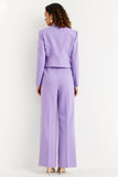 Violet 2 Pièce Cranched Lavers Femmes Costumes avec Manches