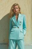 Blue Peak Lapel 2 pièces manches longues costumes de bal avec poches