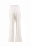 Costume femme blanc 2 pièces à revers cranté avec ceinture