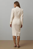 Robe blazer midi à revers crantés champagne