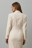 Robe blazer midi à revers crantés champagne