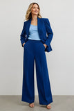 Bleu foncé slim fit un bouton 2 pièces costumes d’affaires