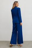 Bleu foncé slim fit un bouton 2 pièces costumes d’affaires