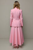 Rose 2 Pièces Une Ligne Satin Peak Revers Un Bouton Costumes d’affaires