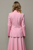 Rose 2 Pièces Une Ligne Satin Peak Revers Un Bouton Costumes d’affaires