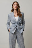 Sparkly Grey 2 Piece Paillettes Femmes Bal Costumes avec Poches