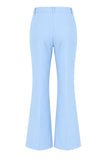 Costume d'affaires 2 pièces bleu en satin à revers en pointe avec ceinture