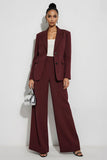 Bourgogne 2 pièces à revers en pointe Costumes d’affaires à simple boutonnage