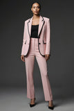 Rose Cranched Lapel 2 Piece Femmes Costumes avec Poche