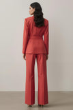 Rouge Cranté Lapvers 2 Pièces Femmes Costumes avec Ceinture