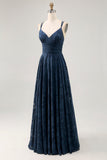 Robe longue d’invitée de mariée imprimée marine florale