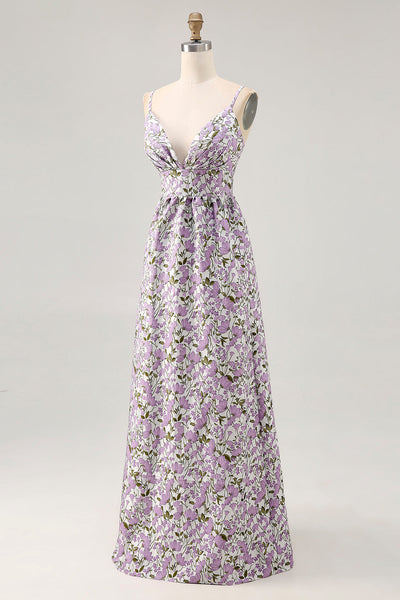 Robe Bustier Michael Kors Violette à Bretelles Spaghetti - Taille 4 - Imprimé Floral