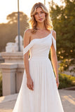 Ivoire Une Épaule Une Ligne Balayage Train Robe de Mariée