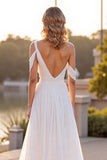 Ivoire Une Épaule Une Ligne Balayage Train Robe de Mariée