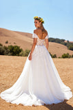 Corset à épaules dénudées Ivoire Une Robe De Mariée En Tulle Ligne.