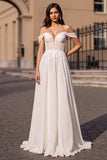 Corset à épaules dénudées Ivoire Une robe de mariée appliquée en ligne