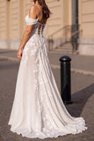 Corset à épaules dénudées Ivoire Une robe de mariée appliquée en ligne