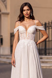 Corset à épaules dénudées Ivoire Une robe de mariée appliquée en ligne