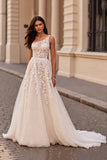 Applique une épaule ivoire une robe de mariée ligne