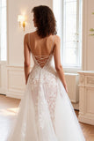 Une ligne V col ivoire corset dentelle robe de mariée
