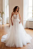 Ivoire A Ligne Spaghetti Bretelles Corset Robe de mariée
