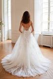 Ivoire A Ligne Spaghetti Bretelles Corset Robe de mariée