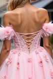 Corset floral Blush Tulle Robe courte de retour à la maison avec appliques