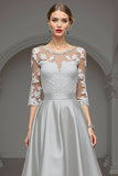Marine Une Ligne Haute Bas Mère De La Mariée Robe Avec Appliques