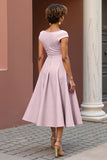 Dusty Rose Une Ligne Col V Mère De La Mariée Robe