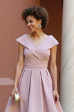 Dusty Rose Une Ligne Col V Mère De La Mariée Robe